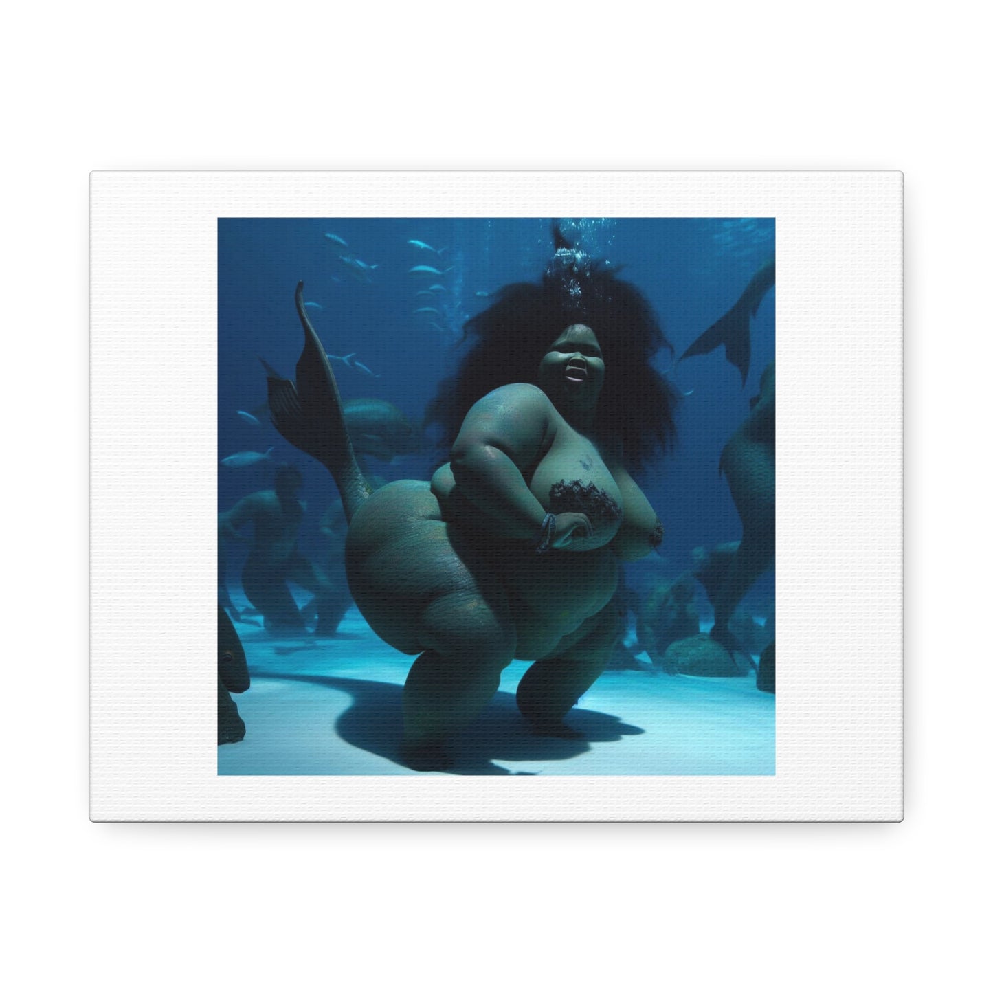 Lizzo Mermaid Underwater 'Designed by AI' Art Print on Canvas