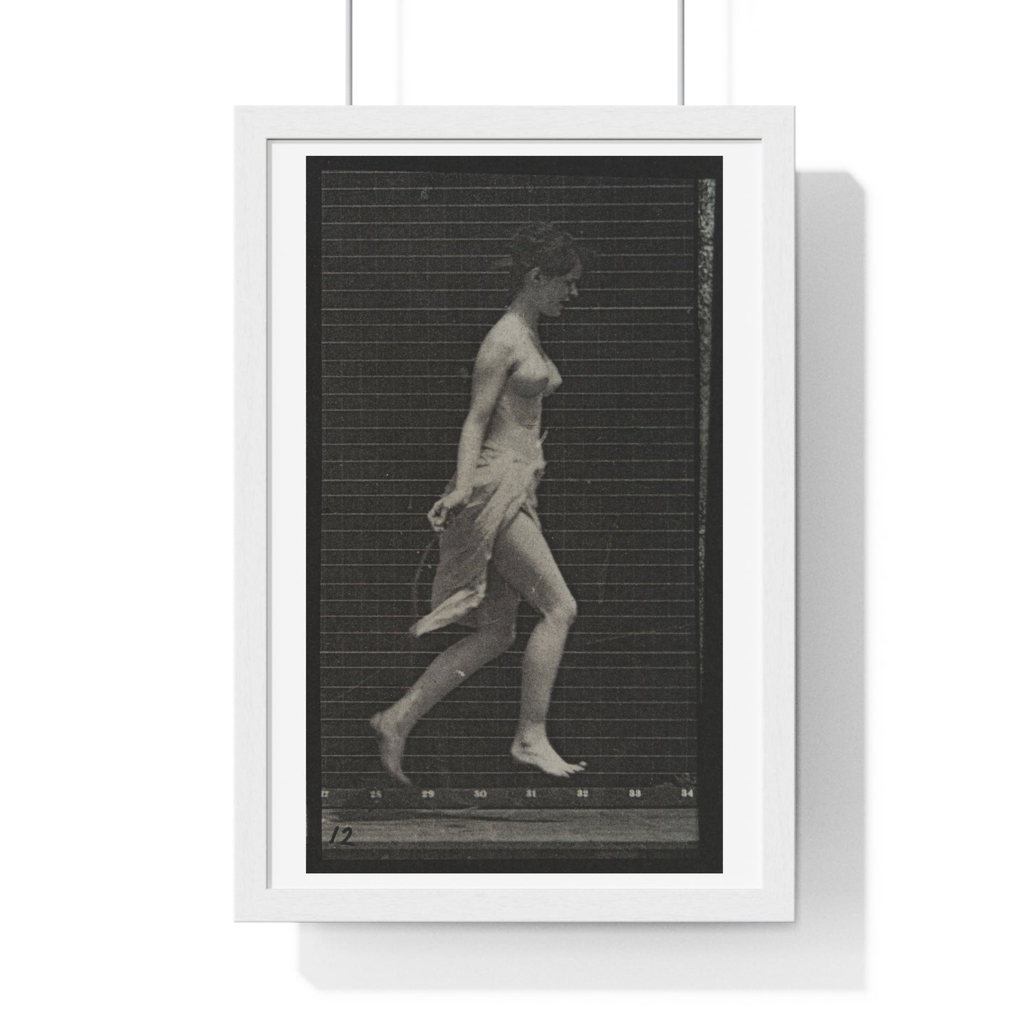 Woman Skipping, Collotype after Eadweard Muybridge (1887) from the Original, Wooden Framed Print