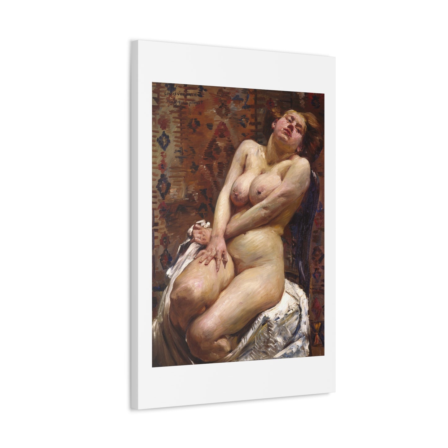 Nana, Female Nude (1911) by Lovis Corinth, from the Original, Art Print on Satin Canvas