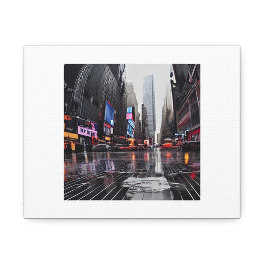 New York City Street Scene On a Rainy Day 'Designed by AI' on Canvas