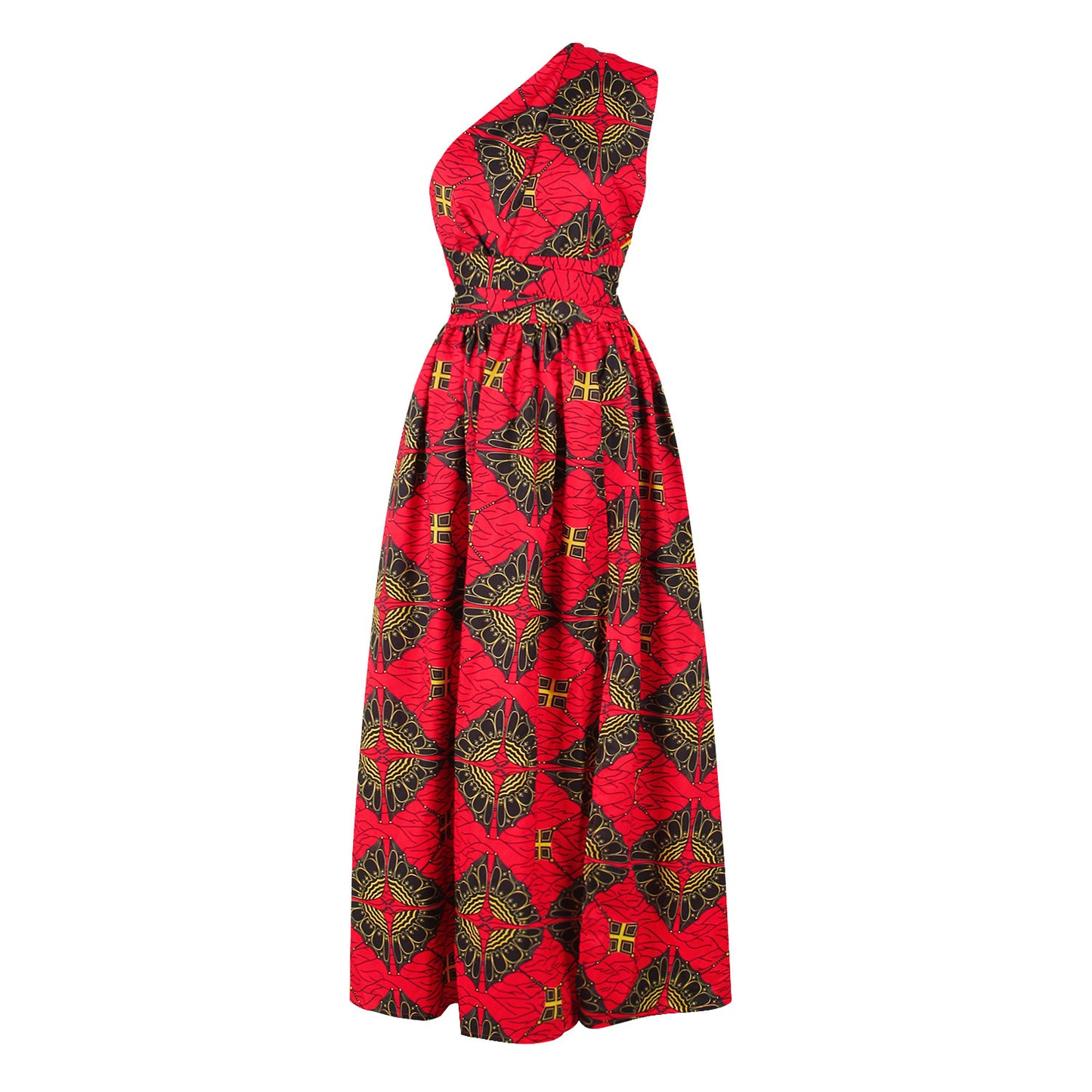 African and Geometric Print Maxi Dress