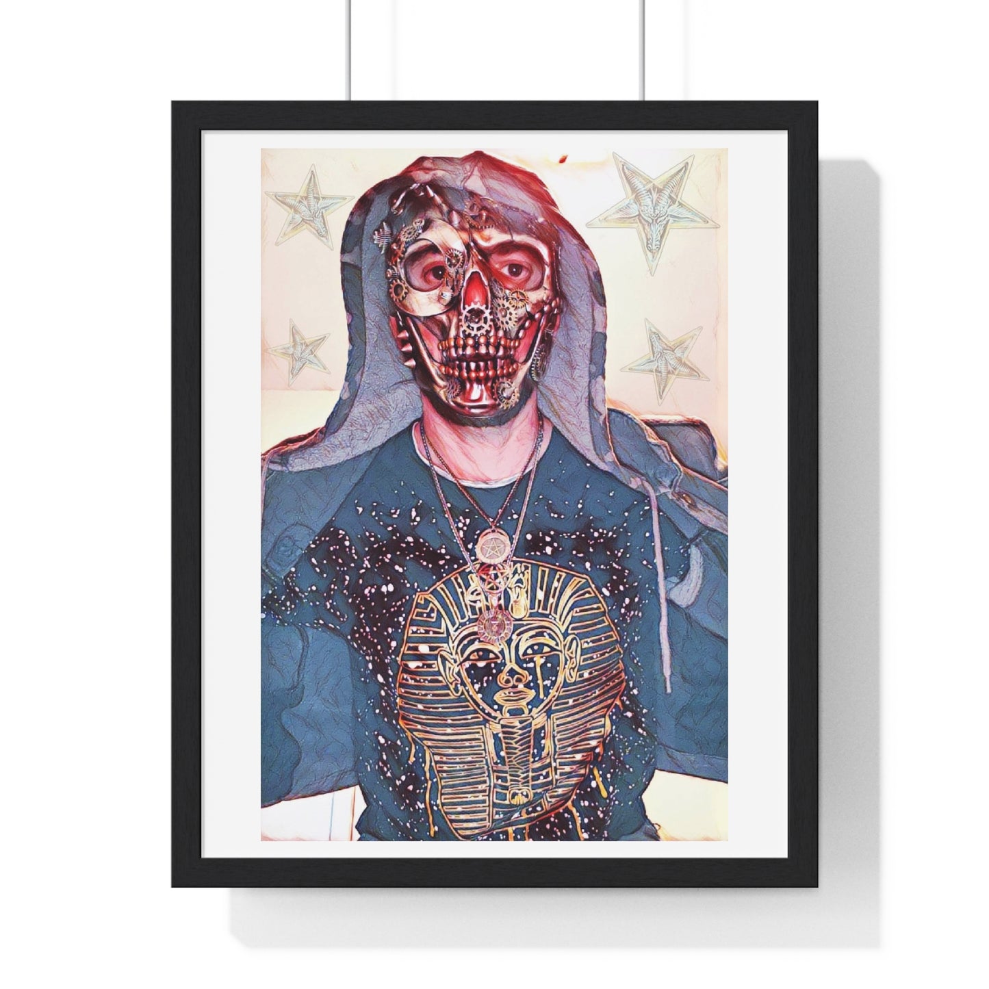 Alt Punk Portrait Art, Large Decor Framed Print