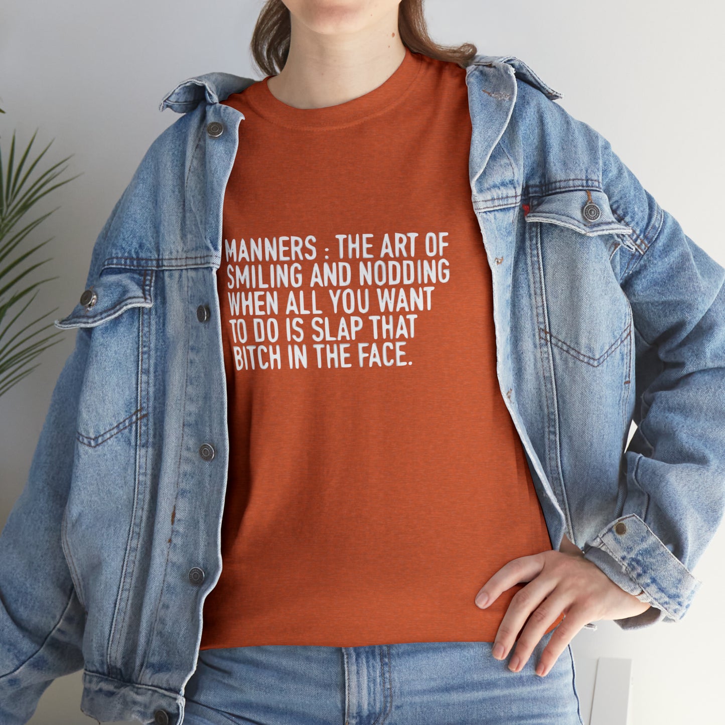 Manners: The Art of Smiling and Nodding, Funny Sarcastic T-Shirt