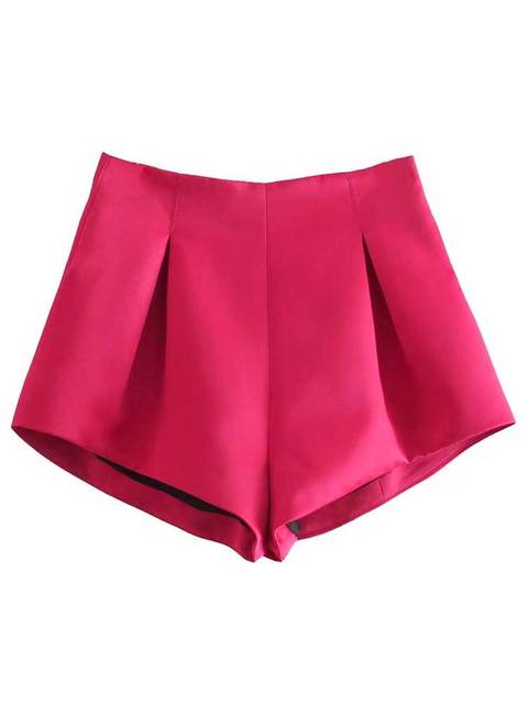 Vireous Vintage High-Waist Women's Satin Shorts