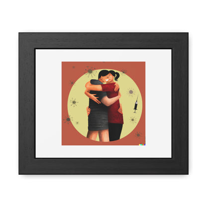 Vaccinated And Unvaccinated People Digital Art 'Designed by AI' Wooden Framed Print