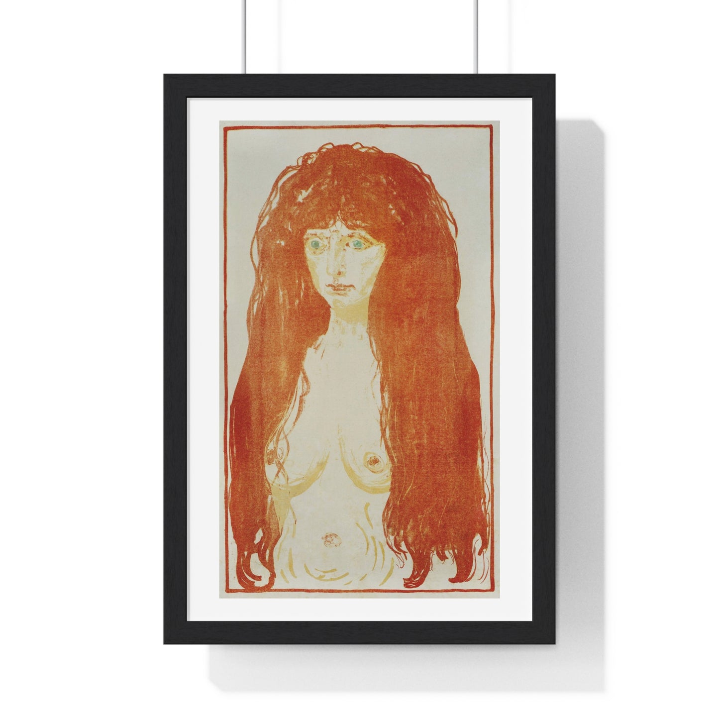 The Sin (Woman with Red Hair and Green Eyes) by Edvard Munch (1902) from the Original, Framed Art Print