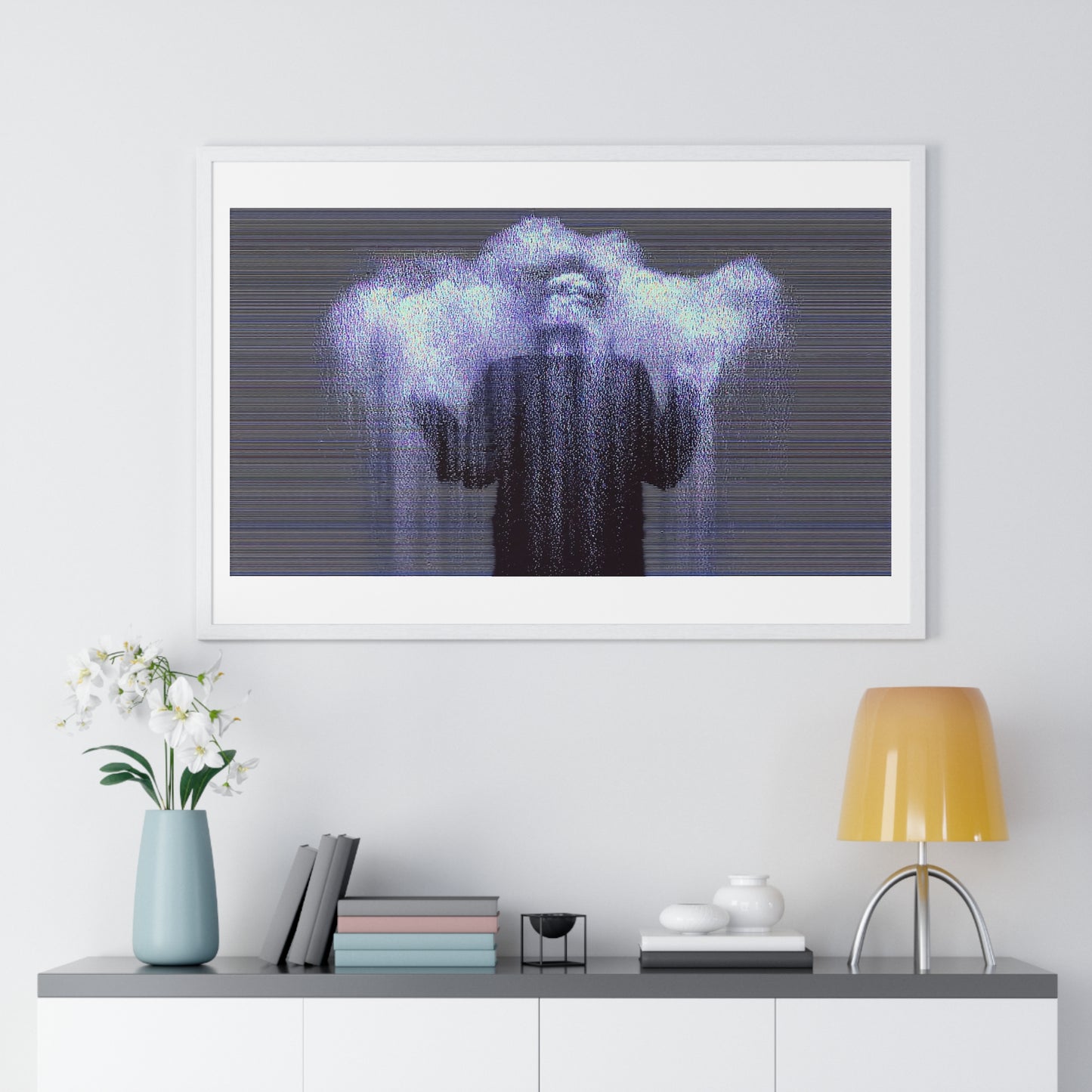 Man in the Energetic Realm, Abstract Art 'Designed by AI' Framed Print