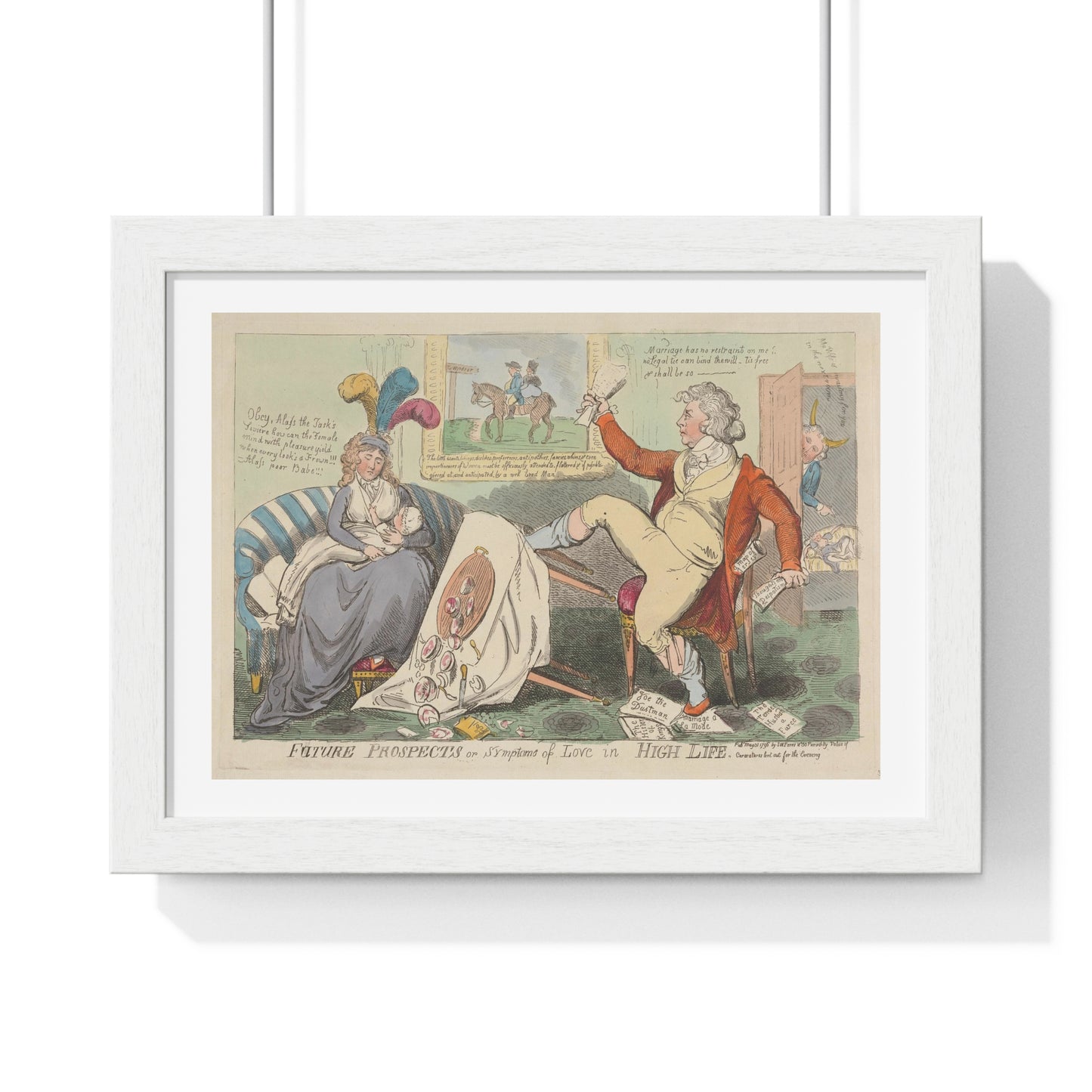 Symptoms of Love in High Life (1796) by Isaac Cruikshank, from the Original, Framed Art Print