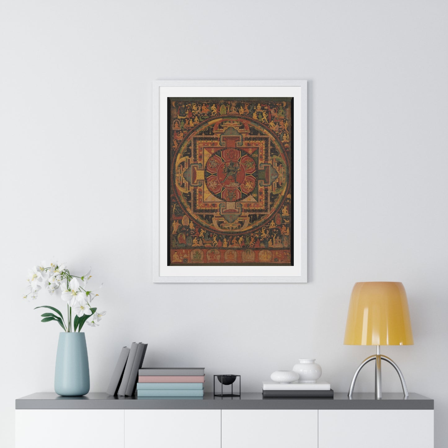 Chakrasamvara Mandala, Ritual Diagramme from Nepal (circa 1100), from the Original, Framed Art Print