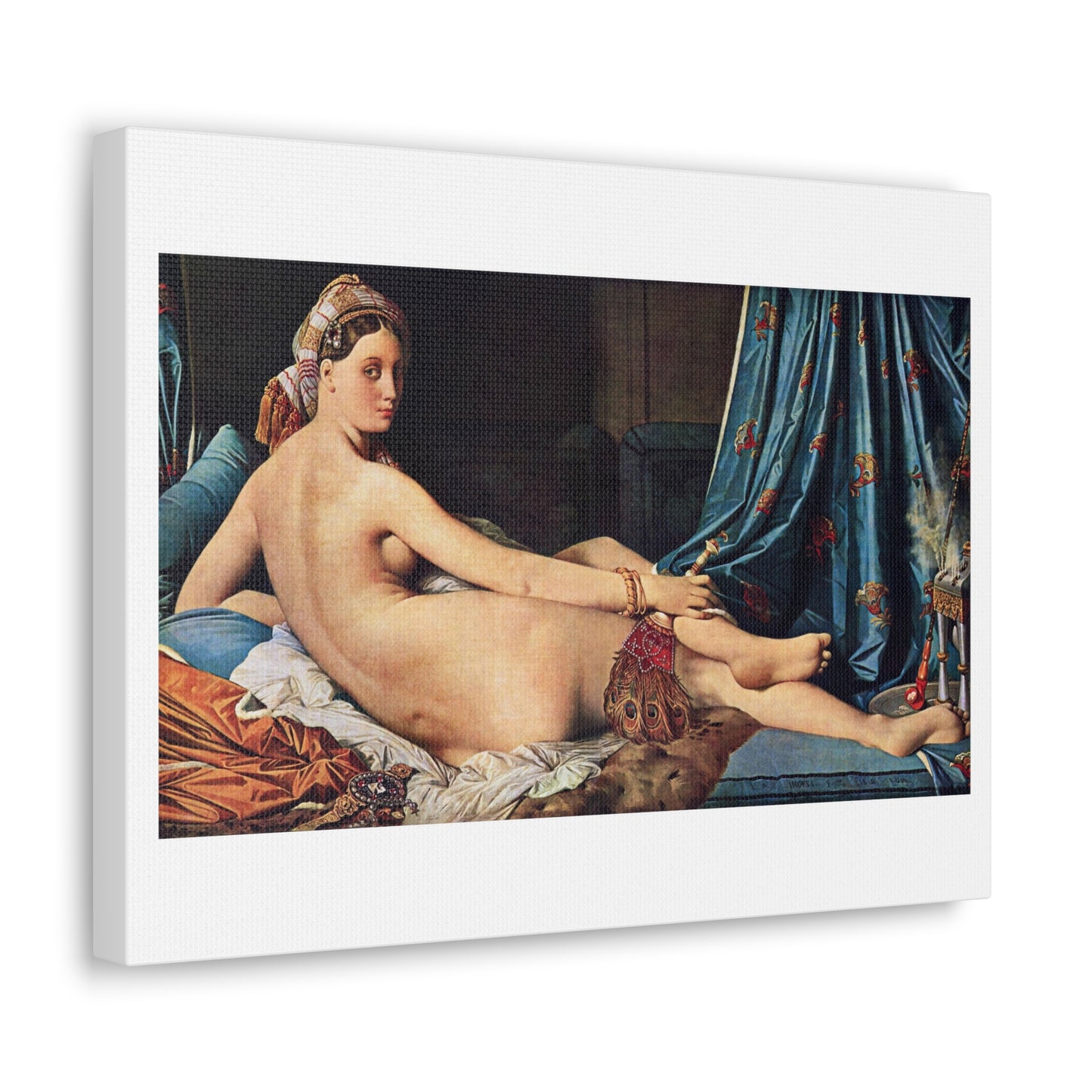 Grande Odalisque (1814) by Jean Auguste Dominique Ingres, Canvas Art Print from the Original