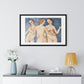 Nude Vintage Art 'The Three Graces' (circa 1509) by Bernardino Pinturicchio, from the Original, Framed Art Print