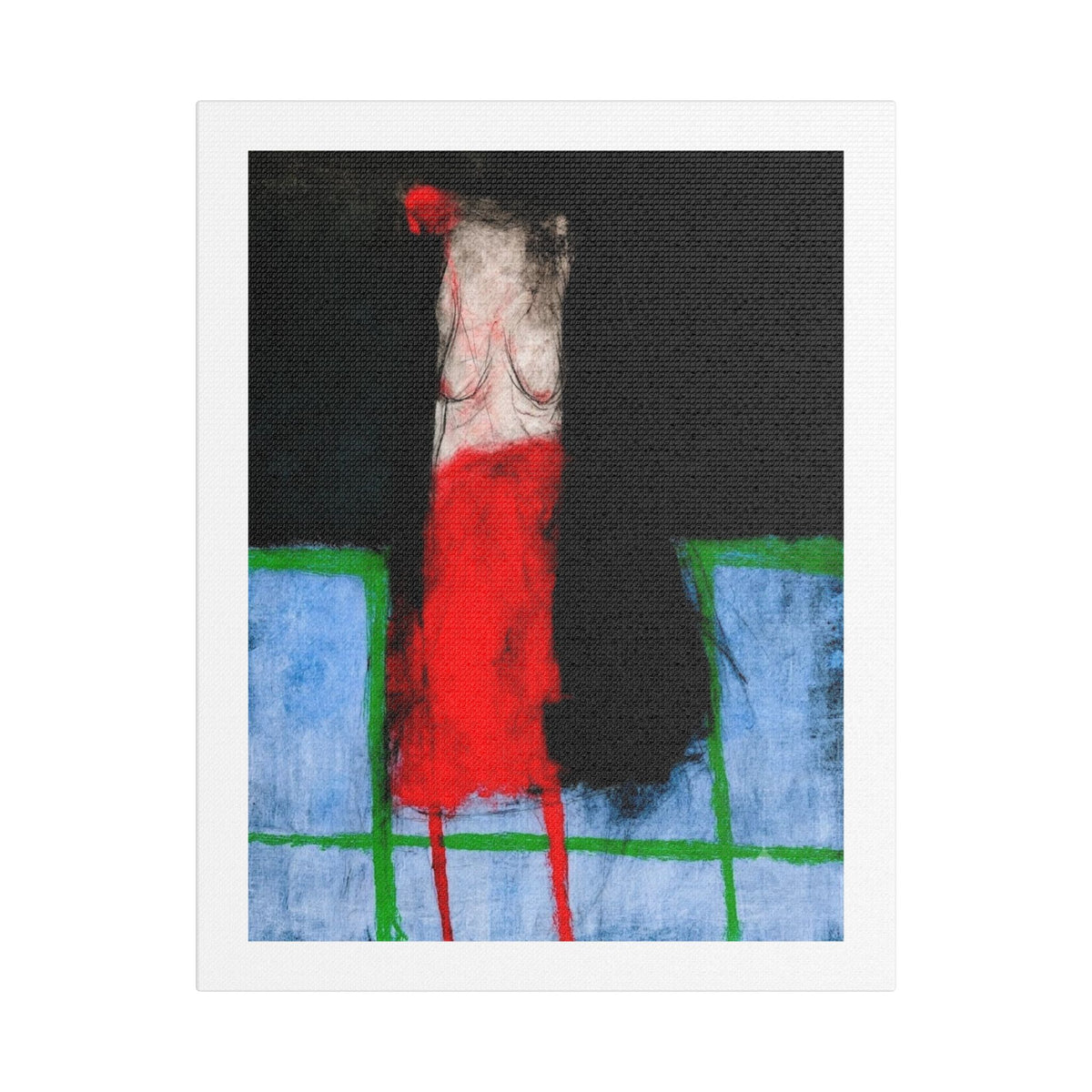 Grandmother, Neo-Surrealism, Art Print on Satin Canvas, Stretched