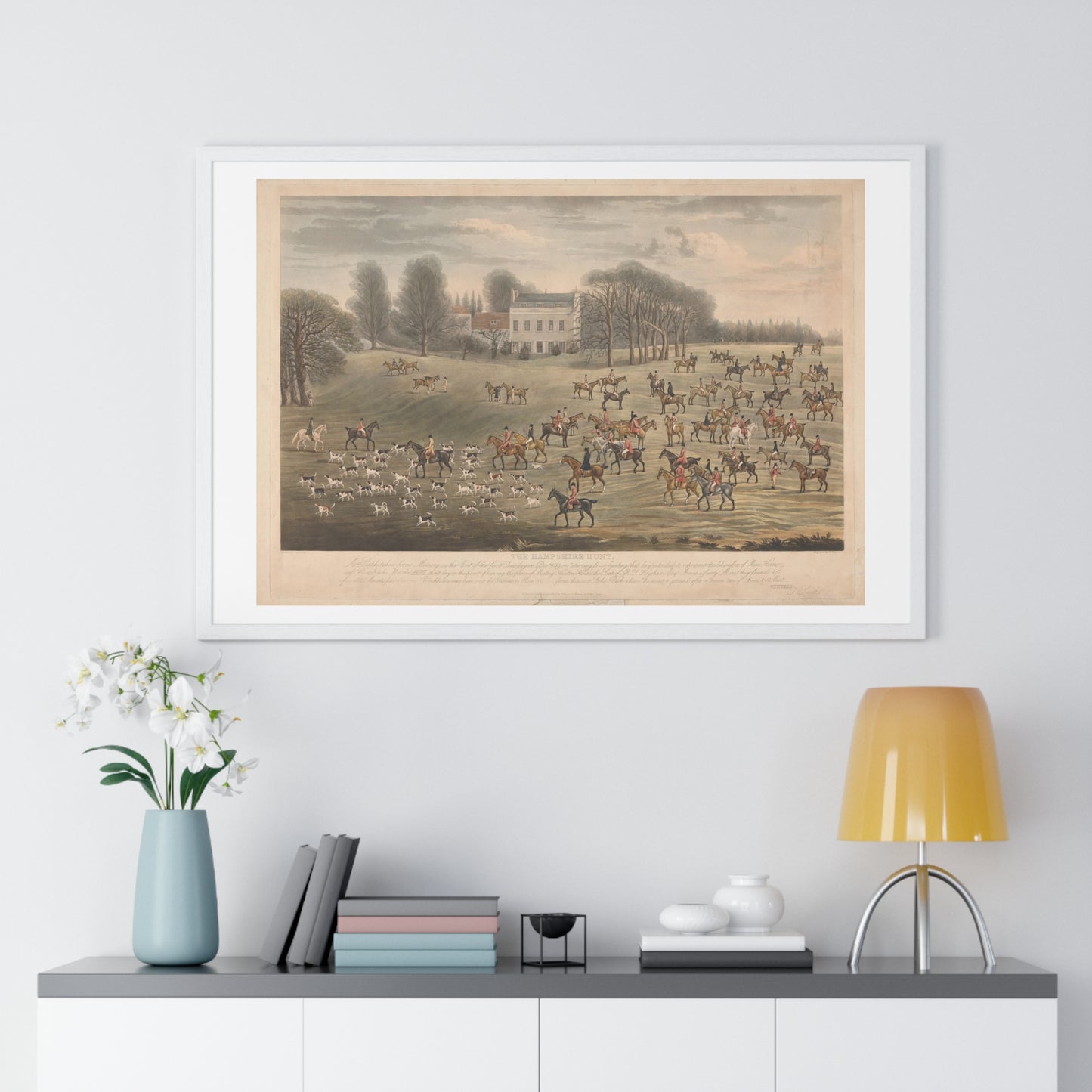 The Hampshire Hunt (1822) by Charles Turner, from the Original, Framed Art Print