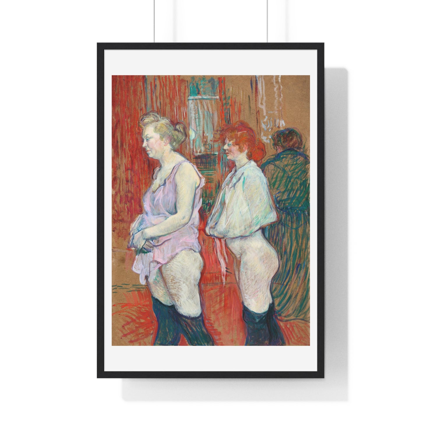 Rue des Moulins: The Medical Inspection (1894) by Henri Toulouse–Lautrec from the Original, Framed Art Print