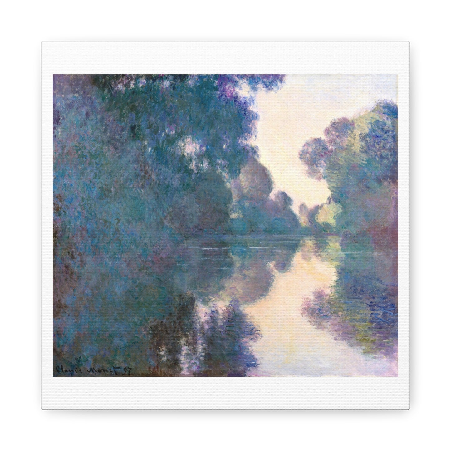 Morning on the Seine near Giverny (1897) by Claude Monet, from the Original, Art Print on Canvas