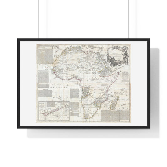 Historically Significant Map of Africa (1794) by Samuel Boulton, from the Original, Framed Print