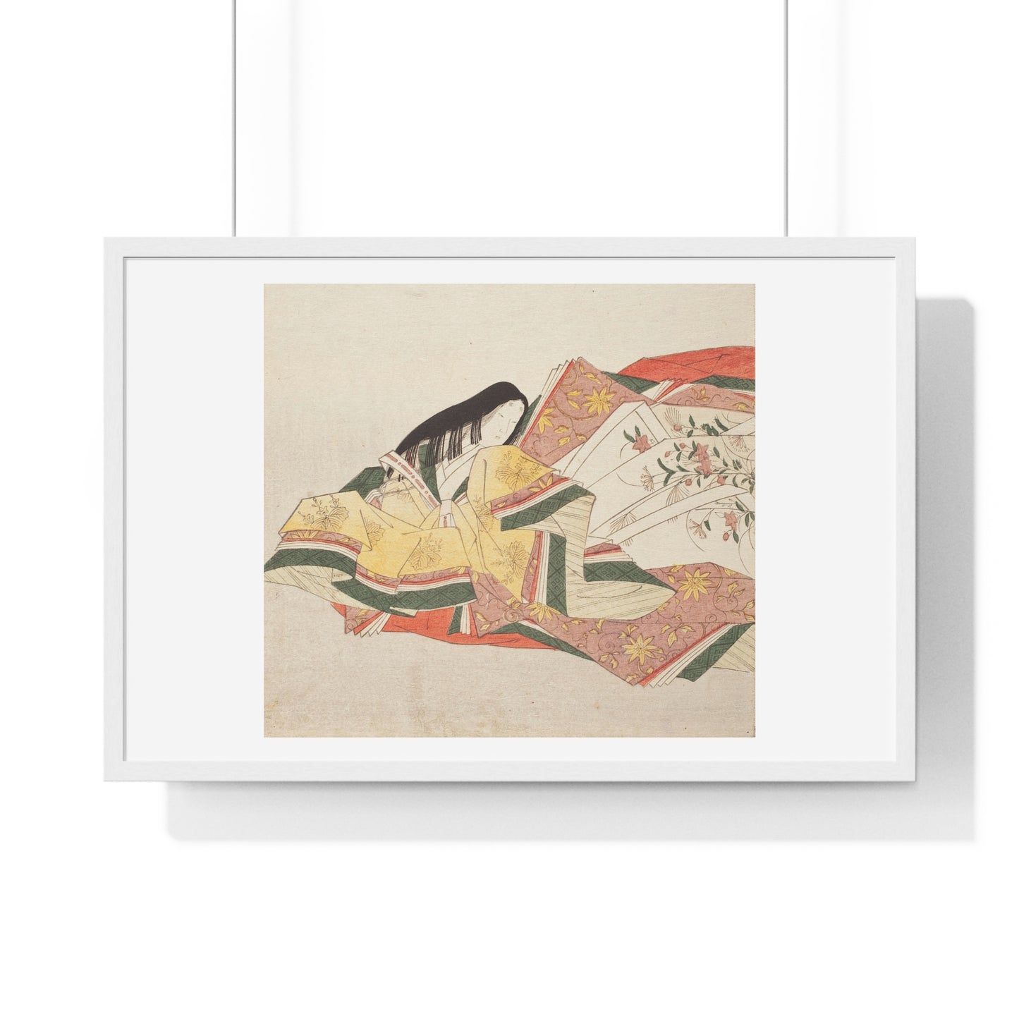 Poetess (1801) by Chobunsai Eishi from the Original, Framed Art Print