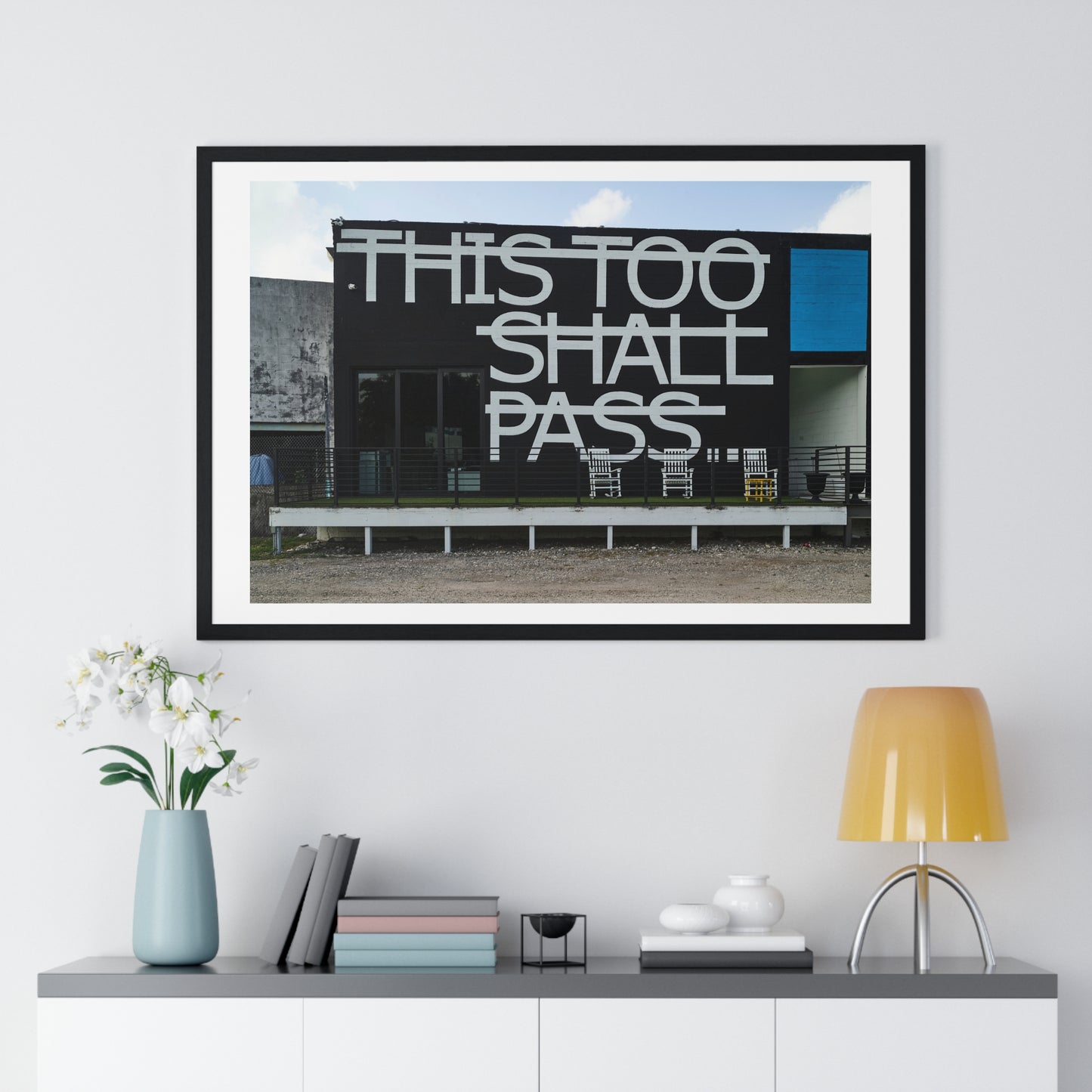 Mural Art 'This Too Shall Pass' in the Wynwood Neighbourhood of Miami, Florida, Framed Print