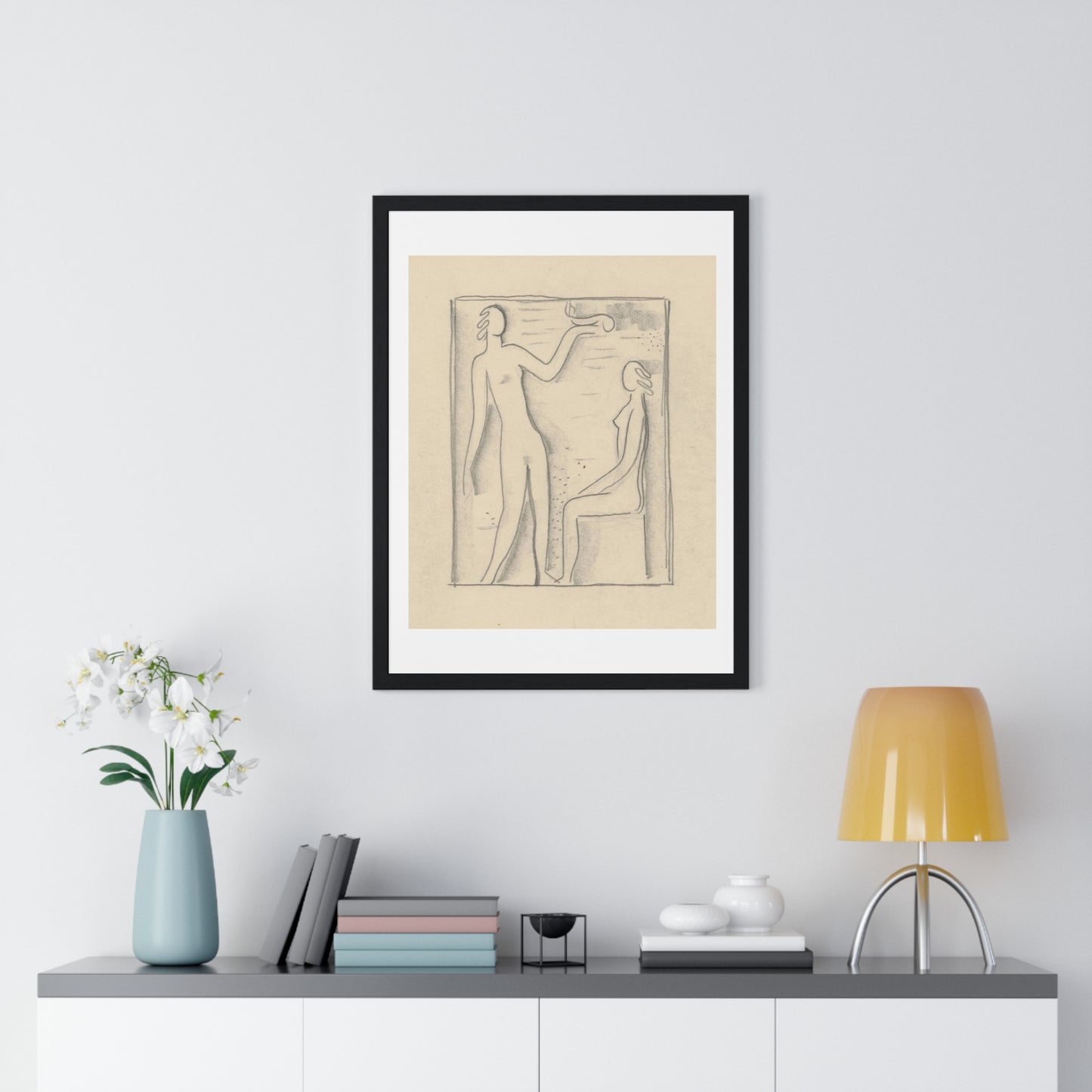 Study for the Painting with Prometheus (1930) by Mikuláš Galanda, from the Original, Framed Art Print