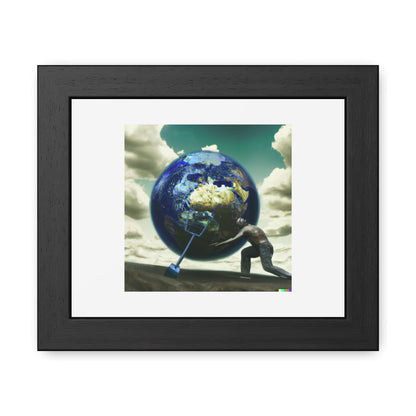 Humans Repairing The Planet Digital Art 'Designed by AI' Wooden Framed Print