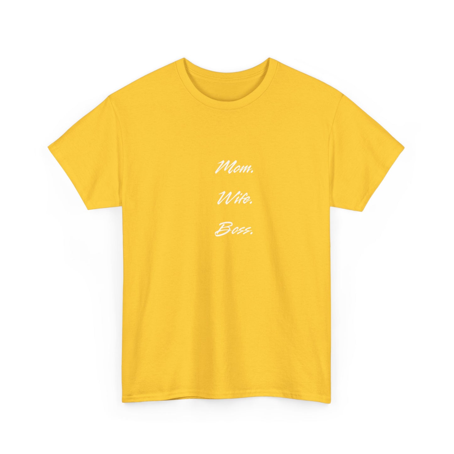 'Mom, Wife, Boss' Heavy Cotton T-Shirt