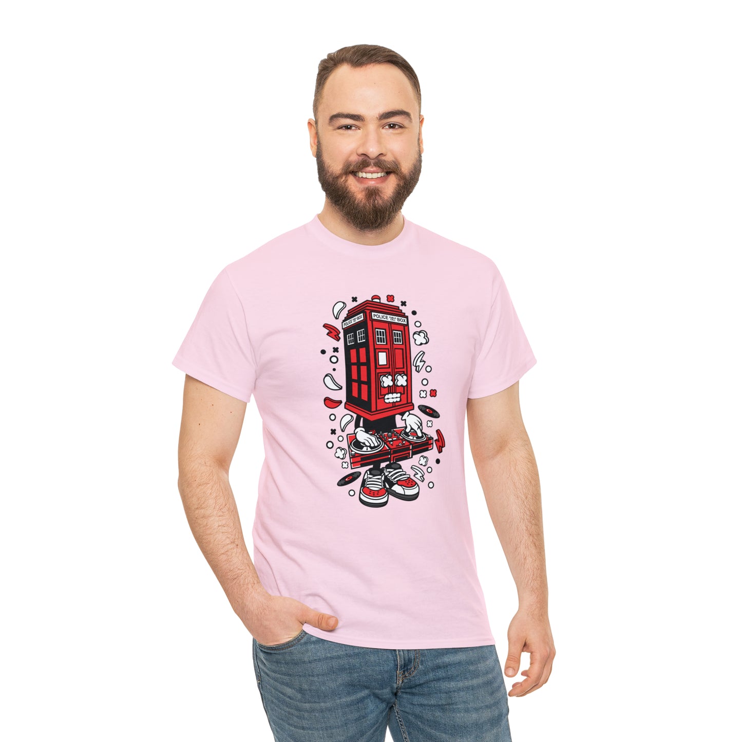 Police Box DJ Cartoon T-Shirt