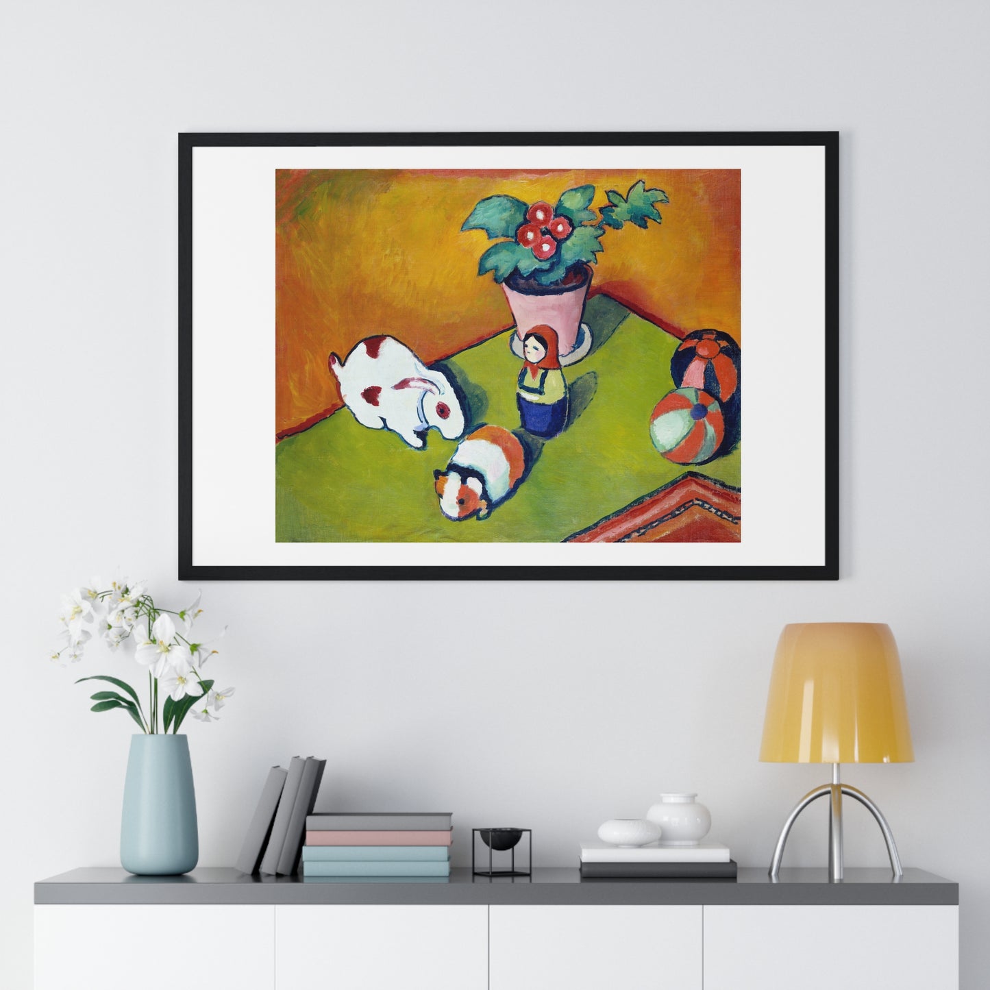 Little Walter's Toys (1912) by August Macke, from the Original, Framed Art Print