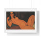 Reclining Nude with Loose Hair (1917) by Amedeo Modigliani, from the Original, Framed Art Print