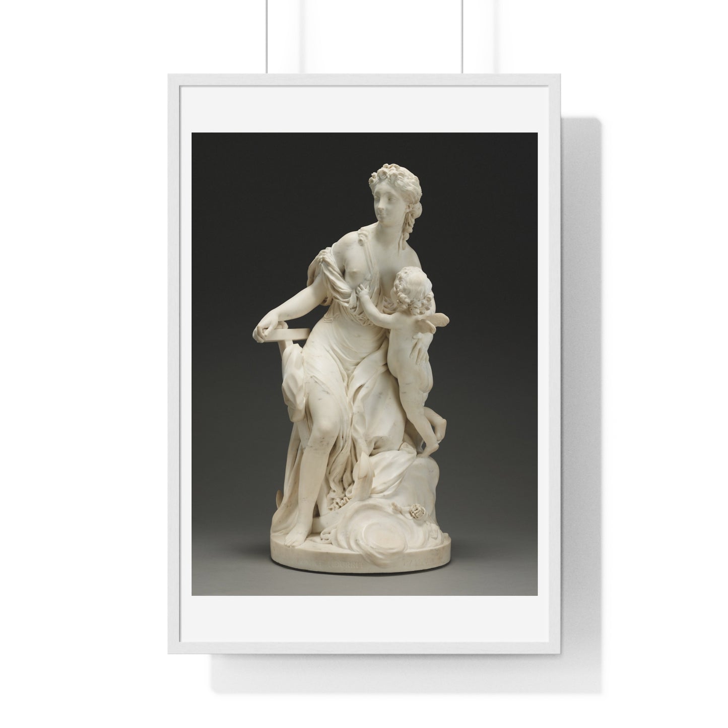 Hope Nourishes Love (1769) by Jean-Jacques Caffieri, from the Original, Framed Print