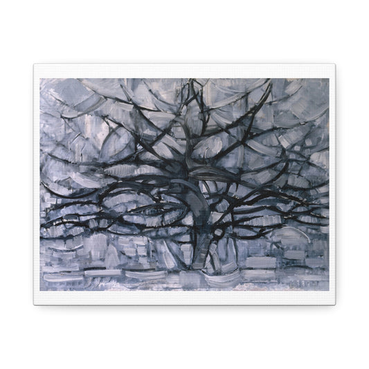 Gray Tree (1911) by Piet Mondrian, from the Original, Art Print on Canvas