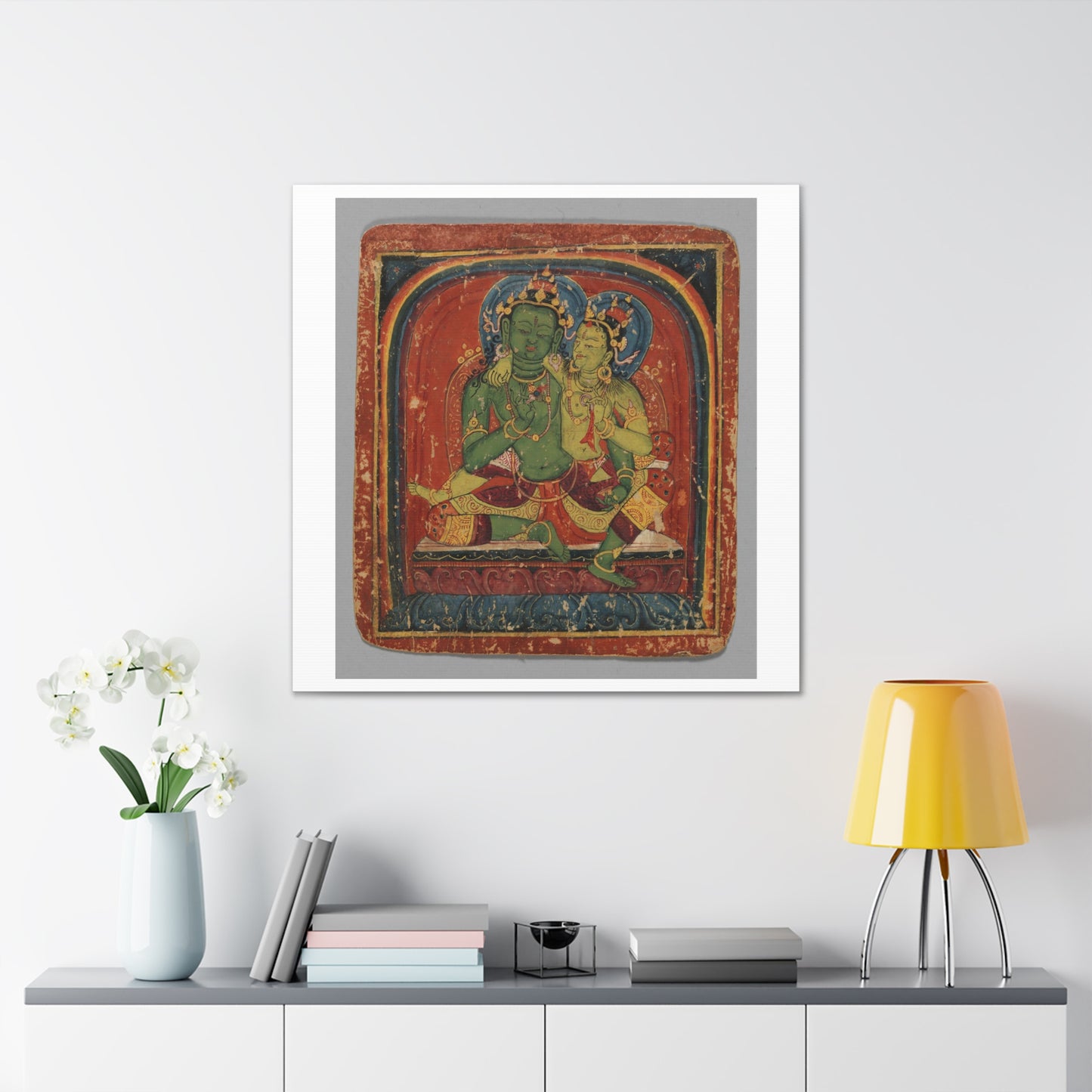 Initiation Card 'Tsakali' Vajrapani (circa 1420), Tibet, Art Print from the Original on Canvas