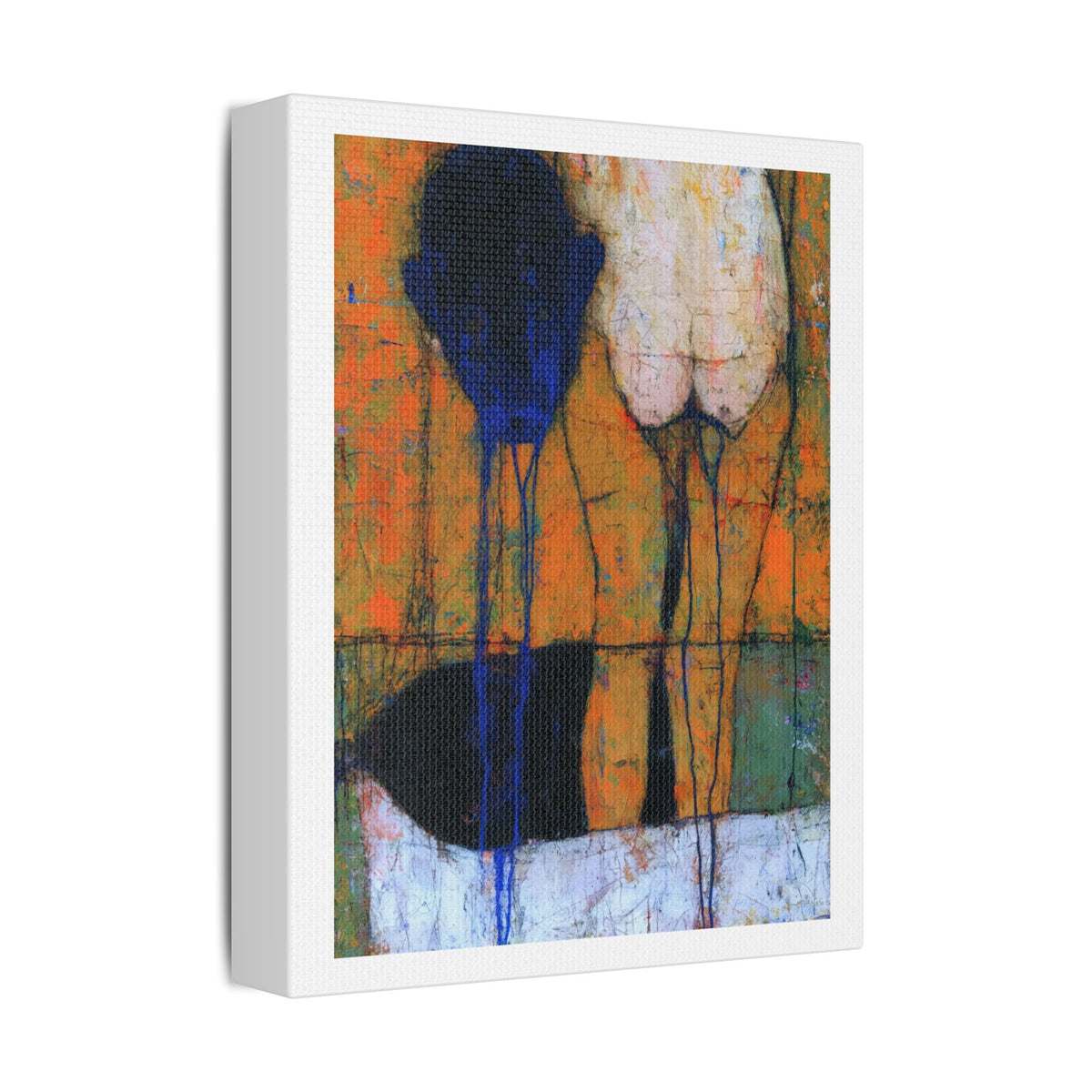 Blue, Neo-Surrealism, Art Print on Satin Canvas, Stretched