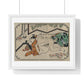 Middle-Aged Couple Making Love, Coloured Reproduction of a Woodcut by Moronobu (1680s) Framed Art Print