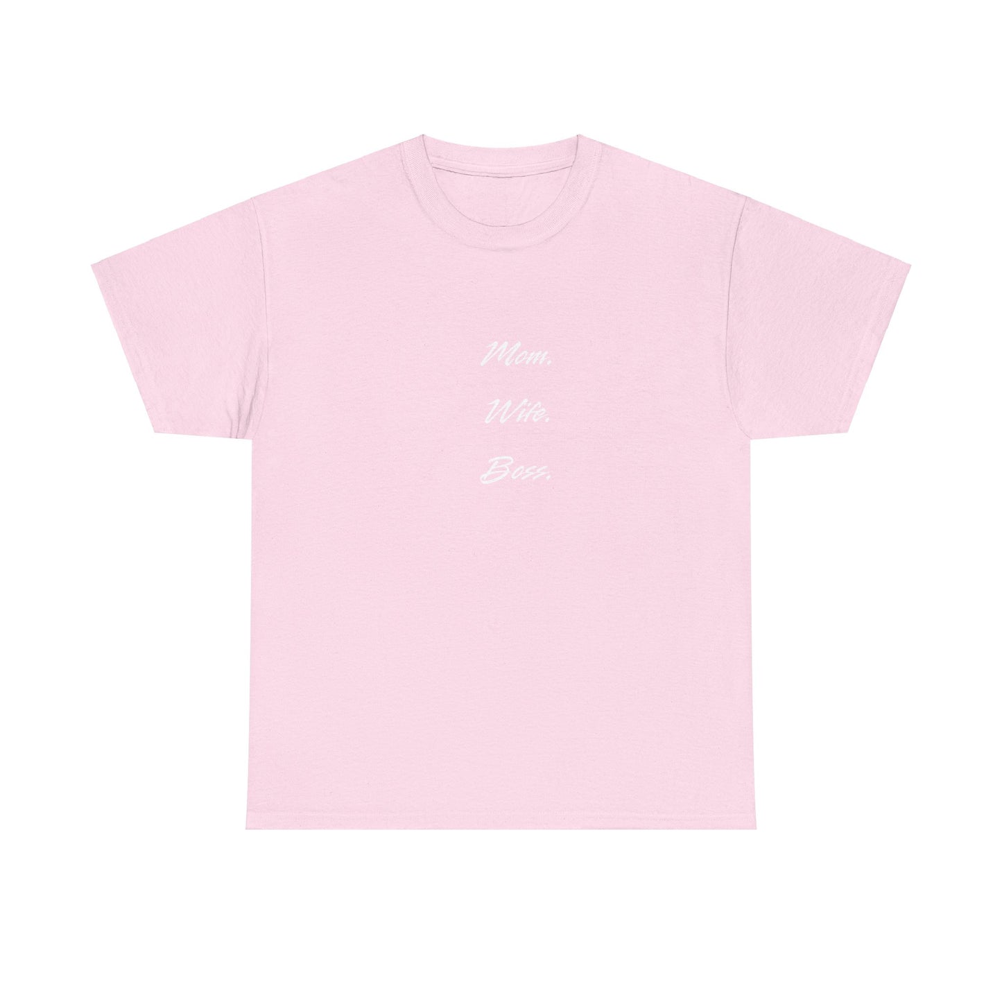 'Mom, Wife, Boss' Heavy Cotton T-Shirt