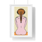 Woman From the Rear, Pencil Sketch 'Designed by AI', Framed Art Print