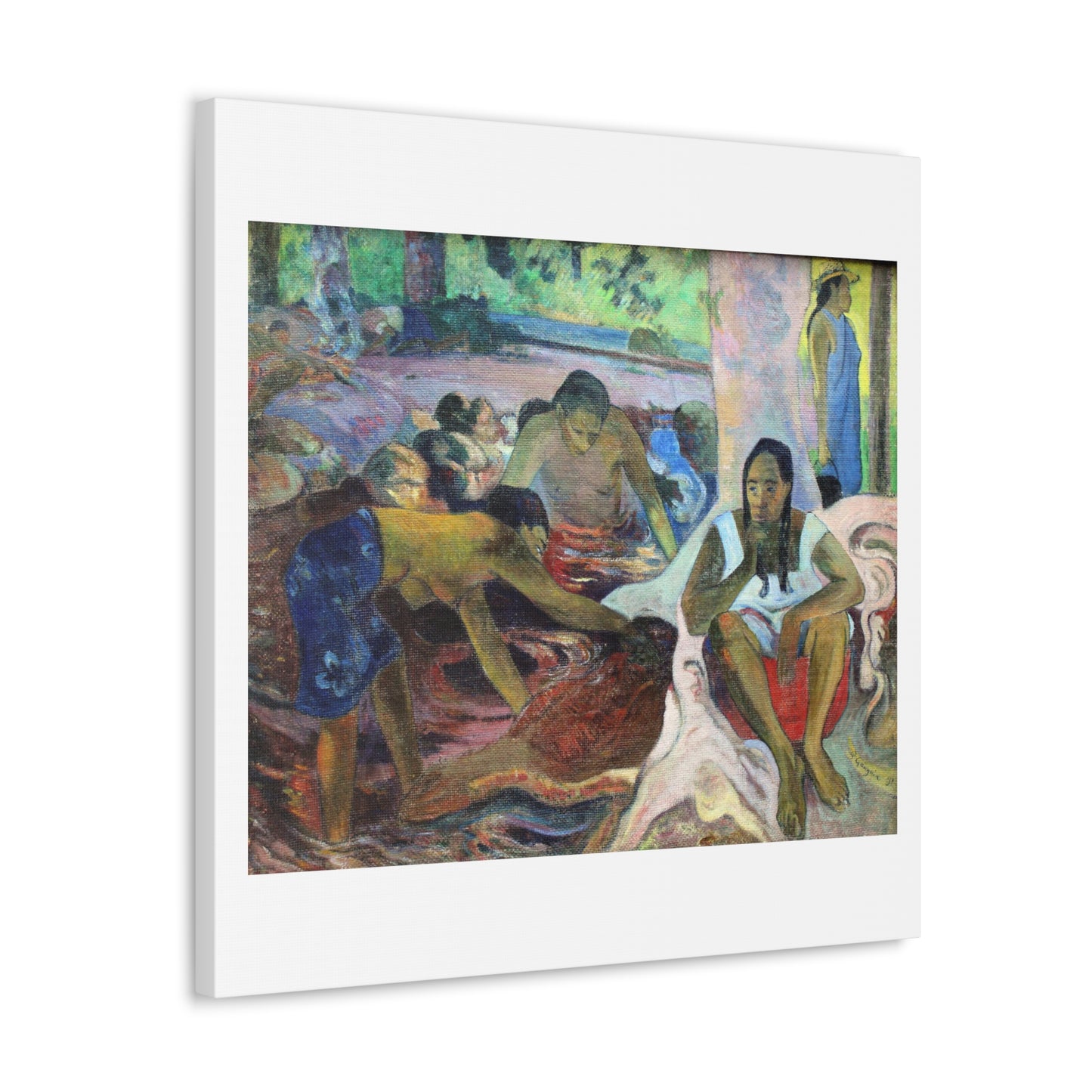 Tahitian Fisherwomen (1891) by Paul Gauguin, Art Print from the Original on Satin Canvas