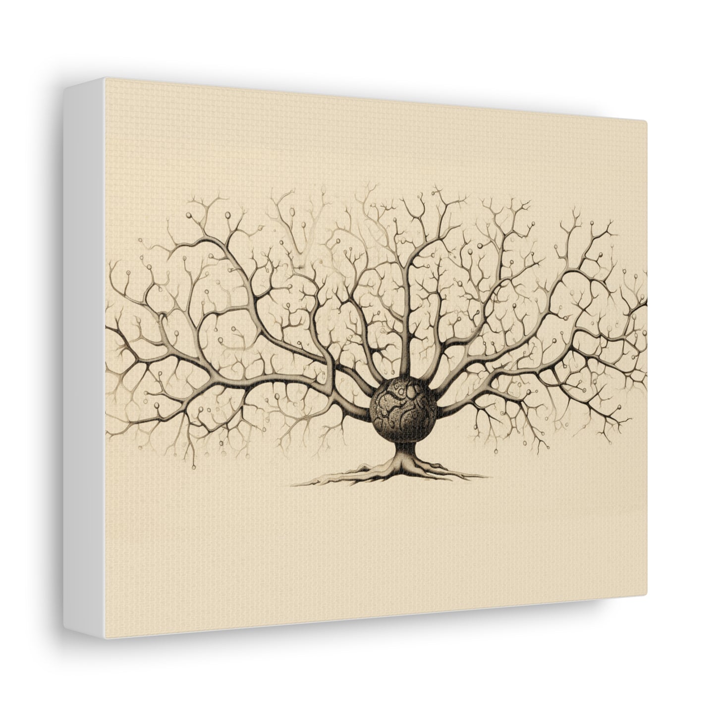 Brain Neurons Mirrored in the Beauty of Nature Art Print on Satin Canvas