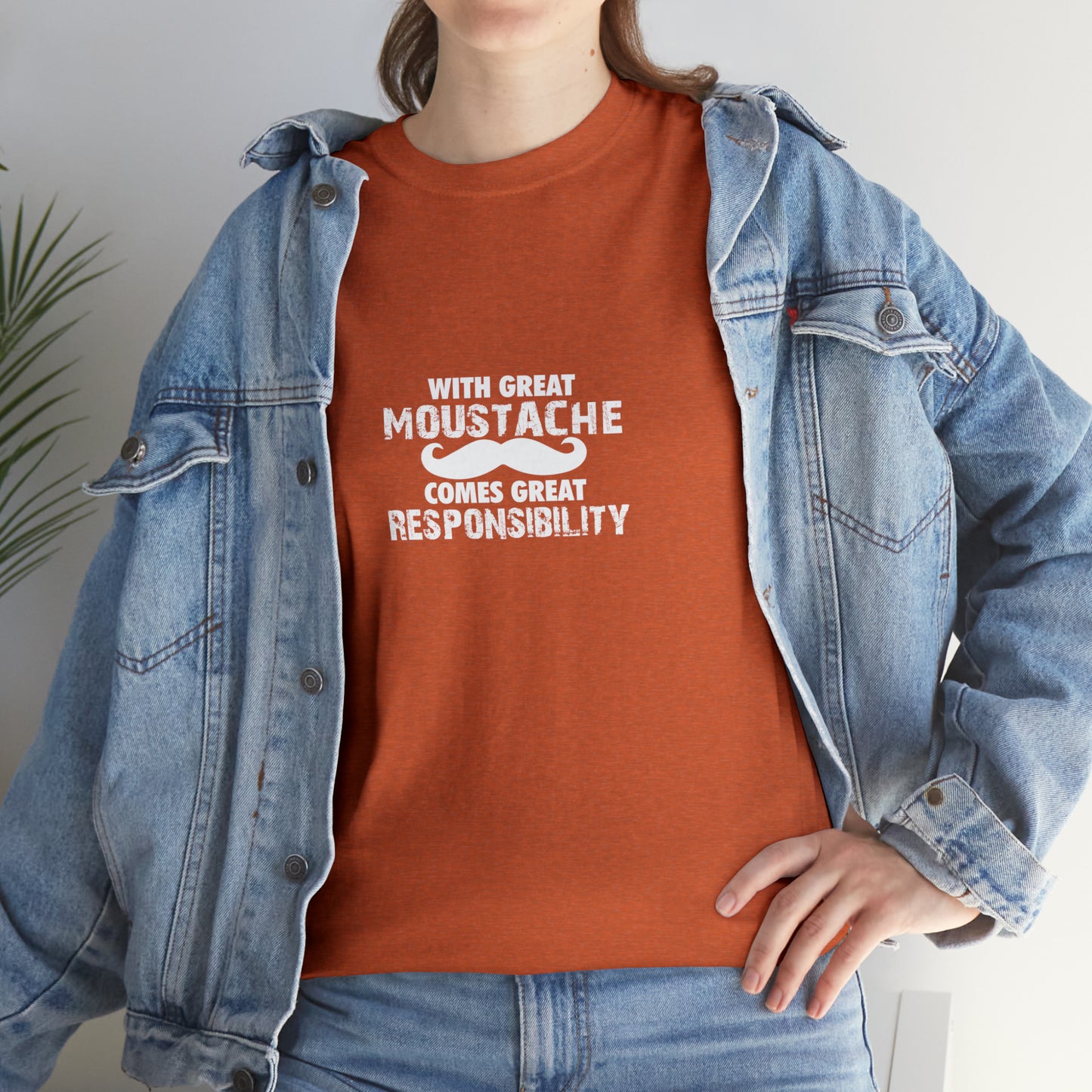 With Great Moustache Comes Great Responsibility Funny T-Shirt