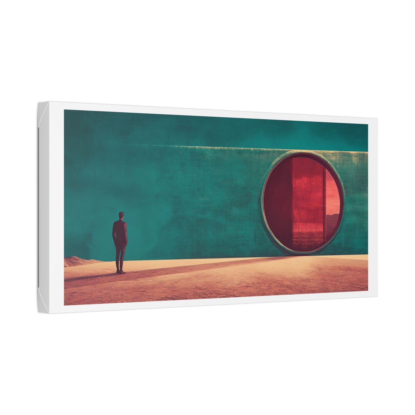 Man Entering Portal, Abstract, Large Canvas Art Print