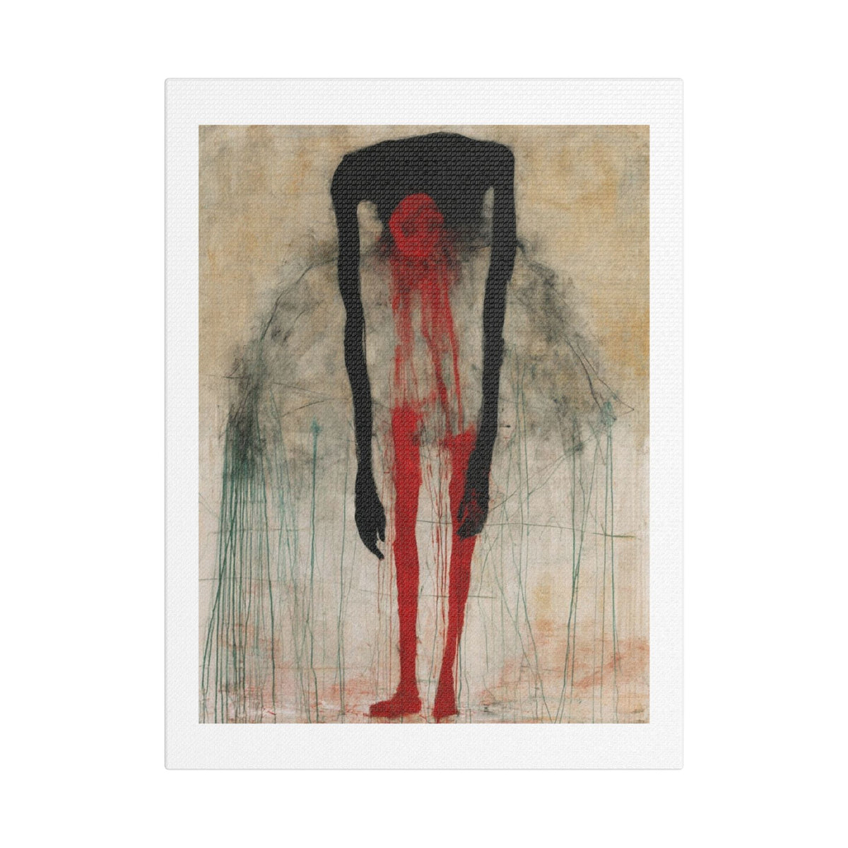 Ballerina, Neo-Surrealism, Art Print on Satin Canvas, Stretched