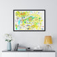 Yellow Scatter Pattern, Abstract Large Wall Art, Framed Print