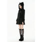 Dark in Love Cat-Ear Faux Fur-Trim Gothic Hooded Coat