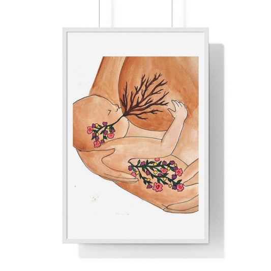 Mother and Baby, Abstract Art 'Designed by AI' Framed Print