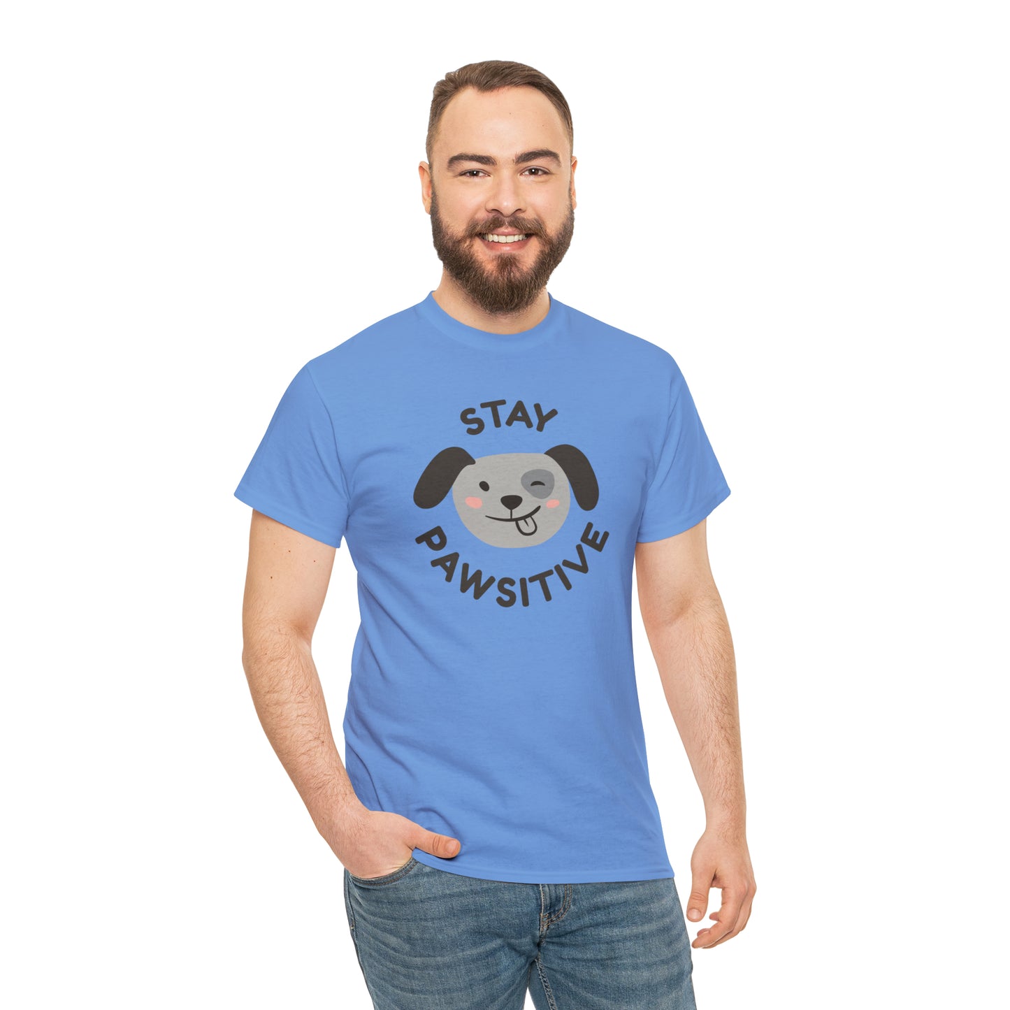 Stay Pawsitive Dog Lover's Cotton T-Shirt