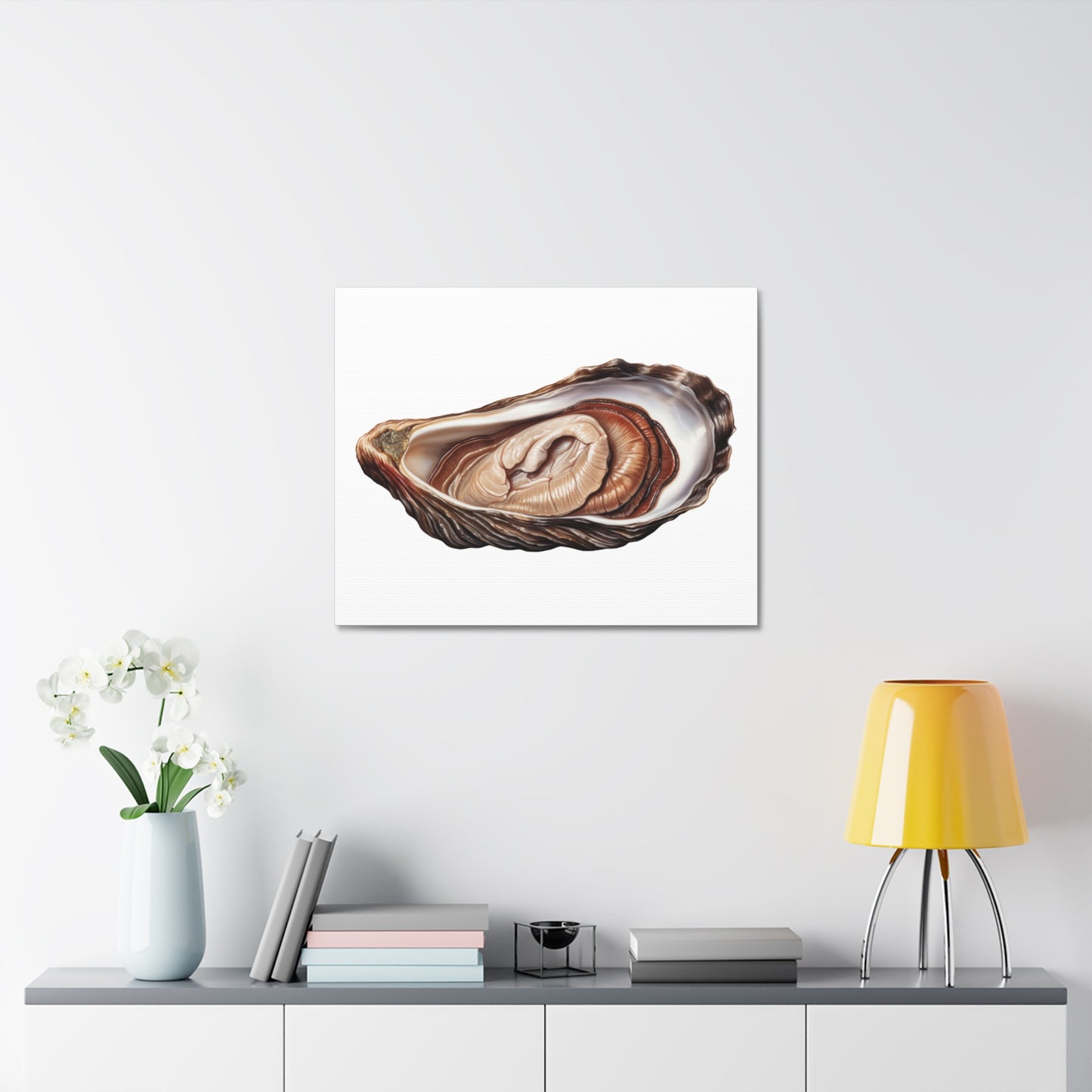 Jewellery Oyster Clam Invertebrate Art Print on Satin Canvas, Stretched