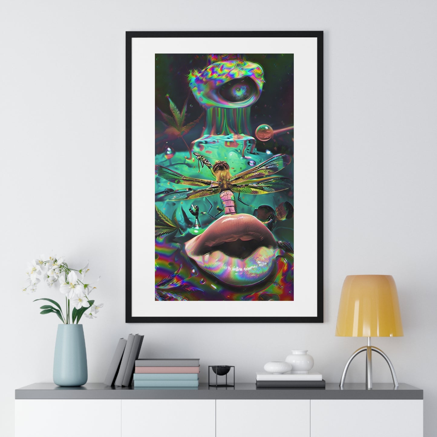 Gaia Psychedelic Art 'Designed by AI' Framed Art Print