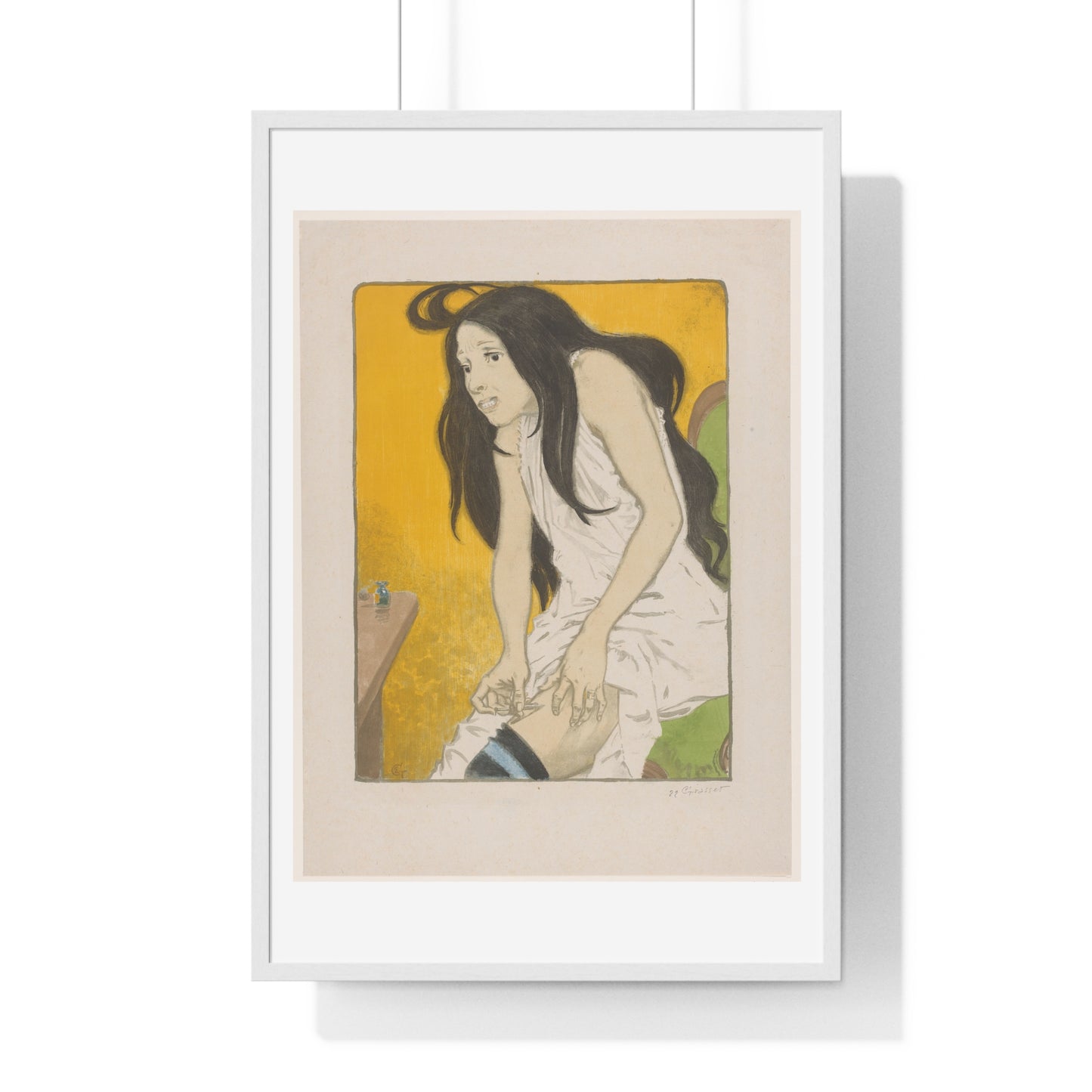 Morfineverslaafde Vrouw (1897) by Eugène Grasset, from the Original, Framed Art Print