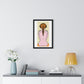 Woman From the Rear, Pencil Sketch 'Designed by AI', Framed Art Print