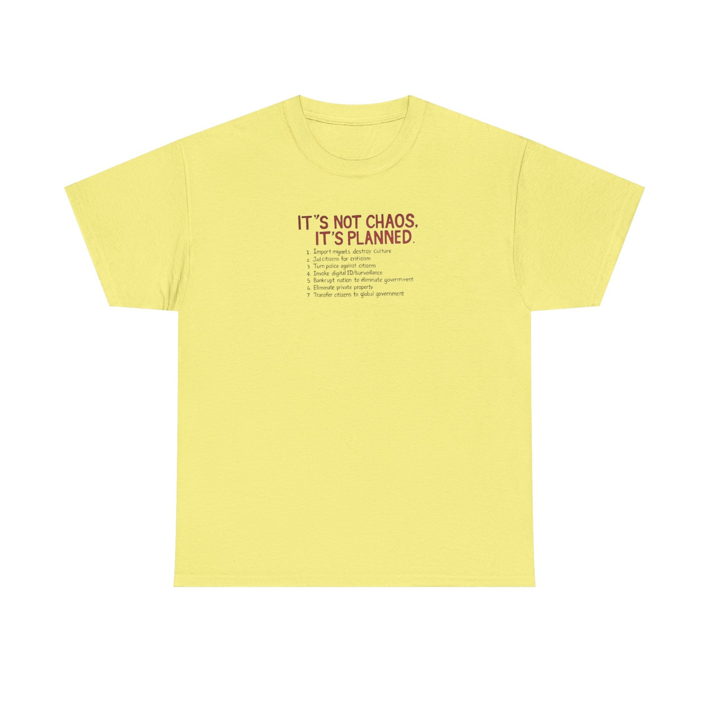 It's Not Chaos, It's Planned, Anti-Globalism T-Shirt