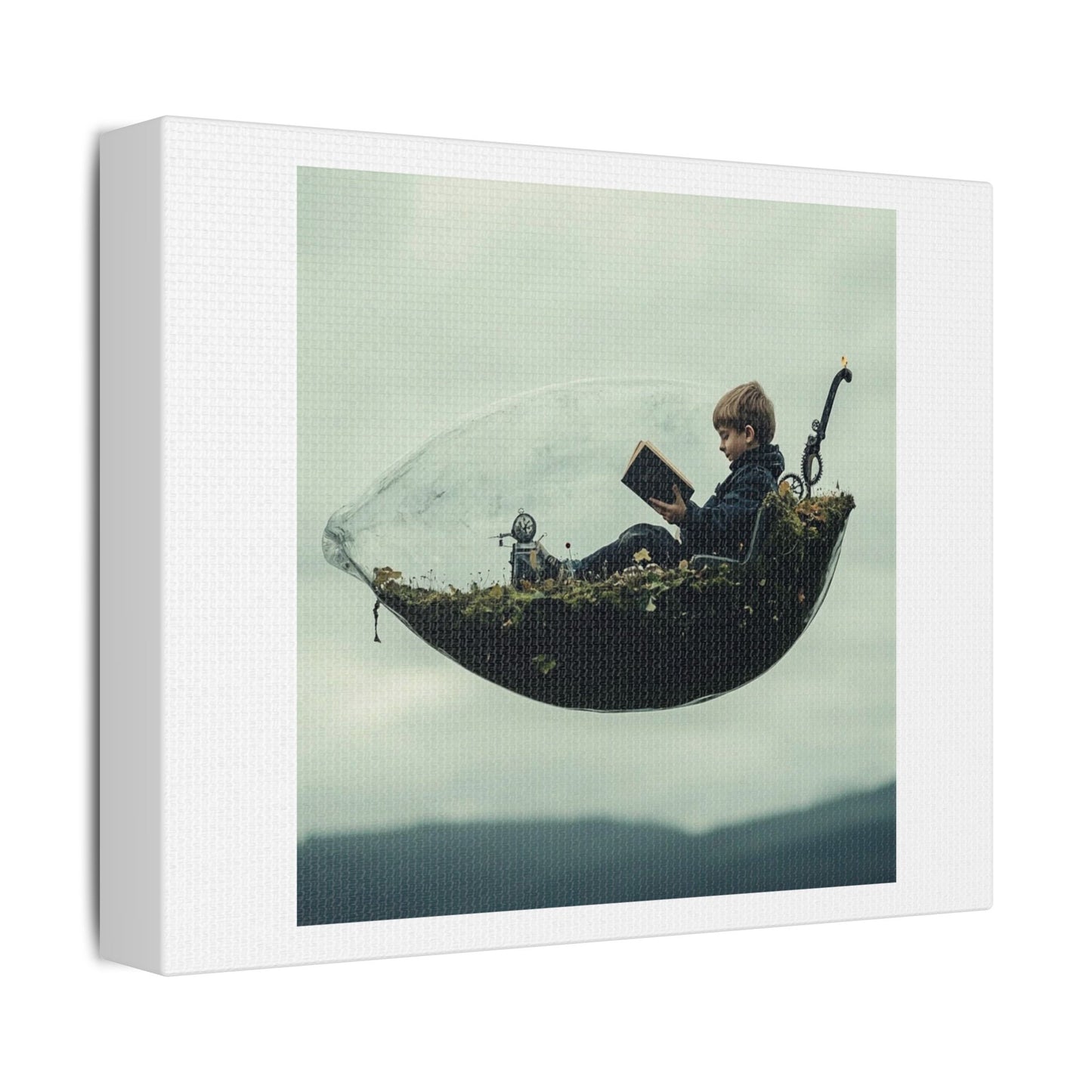 Living Life in a Bubble, Abstract Art 'Designed by AI', Print on Canvas